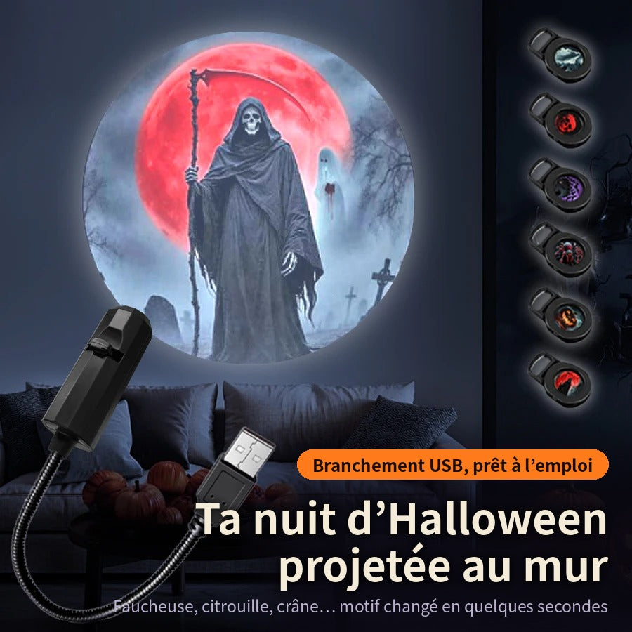Lampe Lune Noxilune – Projecteur d'ambiance Halloween & Noël