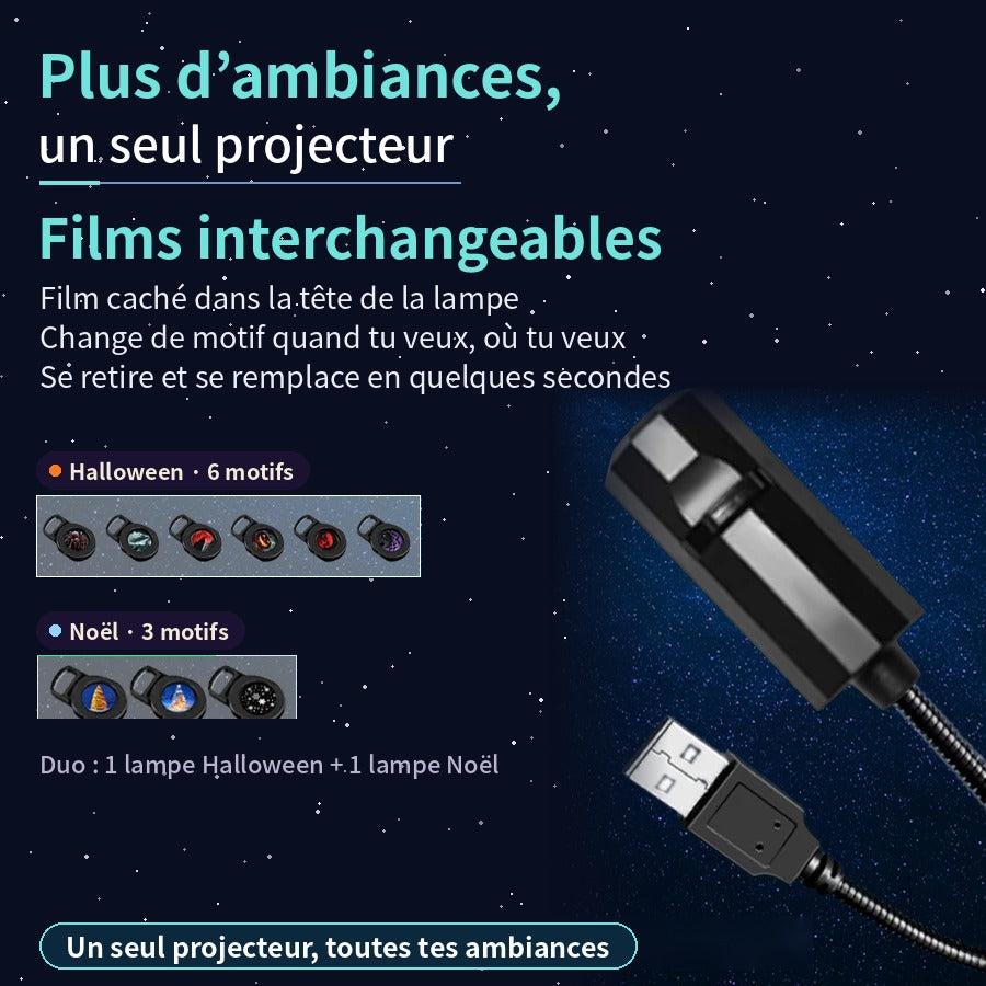 Lampe Lune Noxilune – Projecteur d'ambiance Halloween & Noël